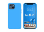 Coque Silicone Moxie BeFluo Fine et Légère pour iPhone 14 Plus, Intérieur Microfibre - Bleu clair