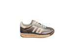 Jogger Femme en cuir gun metallic & milk - Back70