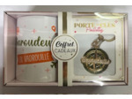 STC coffret mug et porte clés pailettes "Baroudeuse"