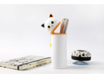 I-TOTAL® - Trousse en Silicone Souple pour l'École, Extensible avec Forme Profilée Orange Cat