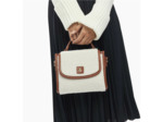 Mini sac à main ivoire et camel en faux shearling - Victoria - Vanessa Wu
