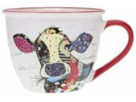 KIUB Bol timbale avec une anse - Motif vache - matière porcelaine fine - contenance 550ML
