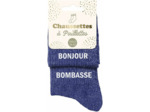 Chaussettes duo à paillettes Bonjour bombasse