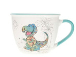 KIUB Bol timbale avec une anse - Motif dinosaure gentil- matière porcelaine fine - contenance 550ML