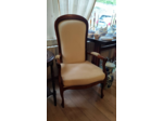 Fauteuil Voltaire garniture beige