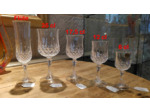 6 Verres à pied Cristal d'Arques