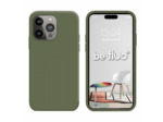 Coque Silicone Moxie BeFluo Fine et Légère pour iPhone 14 Pro, Intérieur Microfibre - Kaki