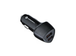 FORCELL CARBON chargeur voiture USB QC 3.0 18W + USB QC 3.0 18W CC50-2A36W noir (Total 36W)