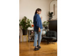 Chemise en lin bleu femme