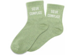 Chaussettes vertes paillettes "Soeur Complice"