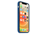 Coque Silicone Moxie BeFluo Fine et Légère pour iPhone 14 Plus, Intérieur Microfibre - Bleu marine