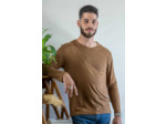 T shirt manches longues en lin bio homme - bronze