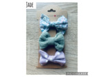TRIO BARRETTES NOEUD FILLE "JADE", PINCES CHEVEUX