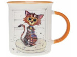 KIUB Mug avec des animaux de la ferme , des bois et des montagnes - motif chat mignon - matière porcelaine fine - contenance 320ML