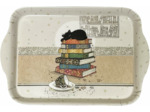 KIUB Mini Plateau Paris Tour Eiffel - Motif chat endormi sur des livres- mélamine de qualité - Taille Mini1