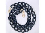 Chaine grosse maille avec pad universel - serie RIVIERA - NOIR&BLEU - 1.2M