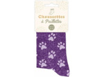 STC, Chaussettes paillettes courtes - Violet Chat (taille unique 36-42)