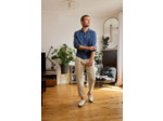 Chemise en lin bleu homme