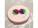 Boucles d'oreilles tissu sur support bois