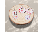 Boucles d'oreilles tissu sur support bois