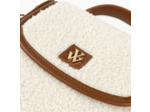 Mini sac à main ivoire et camel en faux shearling - Victoria - Vanessa Wu