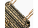 Sac à main noir et beige à chaîne - Naomi - Vanessa Wu