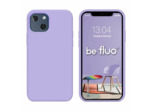 Coque Silicone Moxie BeFluo Fine et Légère pour iPhone 14, Intérieur Microfibre - Lilas