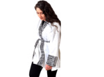 KIMONO BLANC EN COTON ASSORTI AVEC DU BOGOLAN