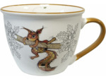 KIUB Bol timbale avec une anse - Motif ecureuil sur sa branche - matière porcelaine fine - contenance 550ML