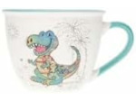 KIUB Bol timbale avec une anse - Motif dinosaure gentil- matière porcelaine fine - contenance 550ML