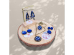 Boucles d'oreilles tissu sur support bois