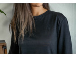 T shirt manches longues en lin bio femme - noir