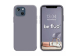 Coque Silicone Moxie BeFluo Fine et Légère pour iPhone 14, Intérieur Microfibre - Gris lavande