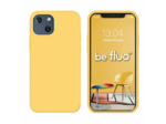 Coque Silicone Moxie BeFluo Fine et Légère pour iPhone 14 Plus, Intérieur Microfibre - Jaune