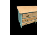 Commode chêne et vert d'eau