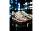 Jogger Femme en cuir gun metallic & milk - Back70