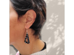 Boucles d'oreilles tissu sur support bois