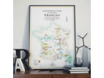 Affiche Carte du vignoble français