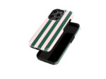 Pinky Green Stripes Case | Coque de téléphone 3D 2en1 Ultra-résistante