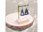 Boucles d'oreilles tissu sur support bois