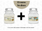 Offre exceptionnelle : lot de 2 bougies (Petite jarre) au choix parmi ces senteurs - Nous préciser les senteurs en commentaire