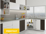 Plateau 3/4 tournant 2 niveaux pour meuble cuisine