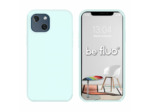 Coque Silicone Moxie BeFluo Fine et Légère pour iPhone 14 Plus, Intérieur Microfibre - Bleu glacier