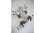 Grenouille Grise en 3D - 33x30cm
