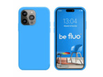 Coque Silicone Moxie BeFluo Fine et Légère pour iPhone 14 Pro, Intérieur Microfibre - Bleu clair