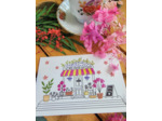 Carte à broder - Le petit marché aux fleurs