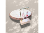 Boucles d'oreilles tissu sur support bois