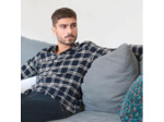La Chemise en Flanelle Elégante - Navy/Crème