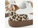 Baskets éclair Mini blanc et camel à semelle rétro - Oxane - Vanessa Wu