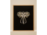 Éléphant - Nuances de Gris - 25x25cm